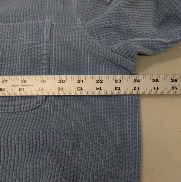 LL Bean Wide Whale Corduroy Shirt Jacket Shacket L Blue Outdoor Winter #2300 - Picture 8 of 9